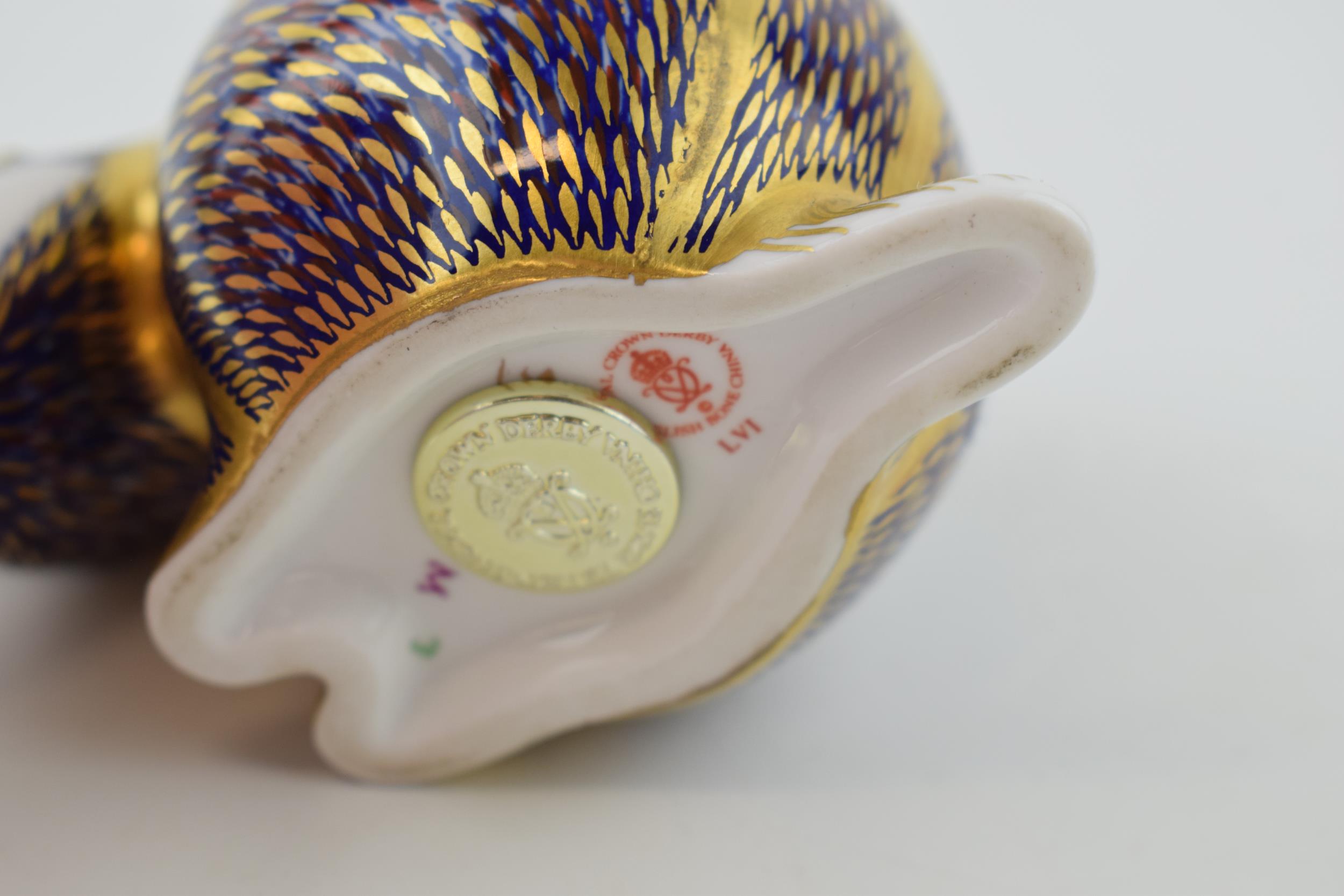 Royal Crown Derby paperweight in the form of an 'Badger, first quality, gold stopper, Height 7cm. In - Image 2 of 2