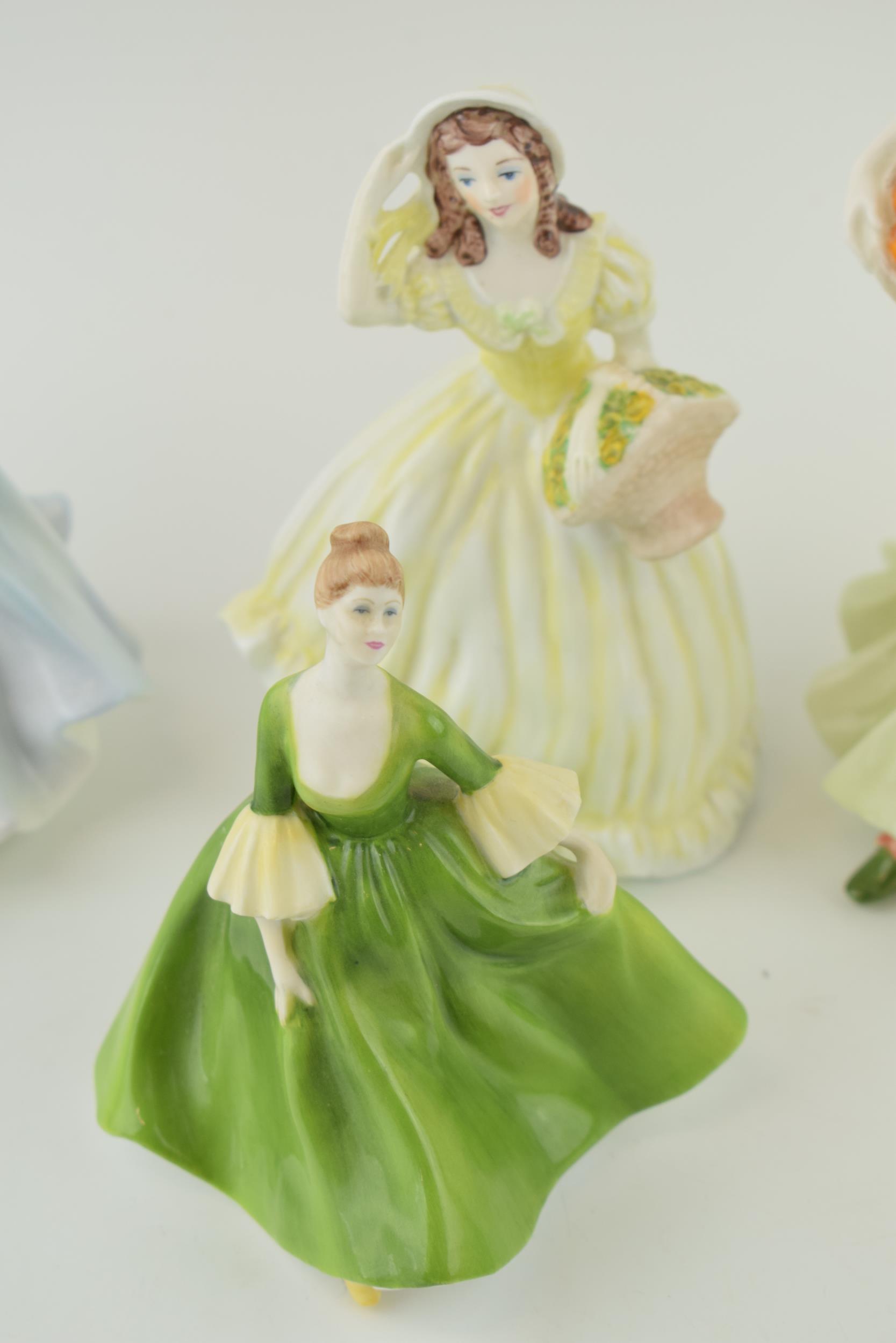 A collection of Coalport figures to include Nell Gwen, Mary and 1 other with Royal Worcester 'With - Image 3 of 4