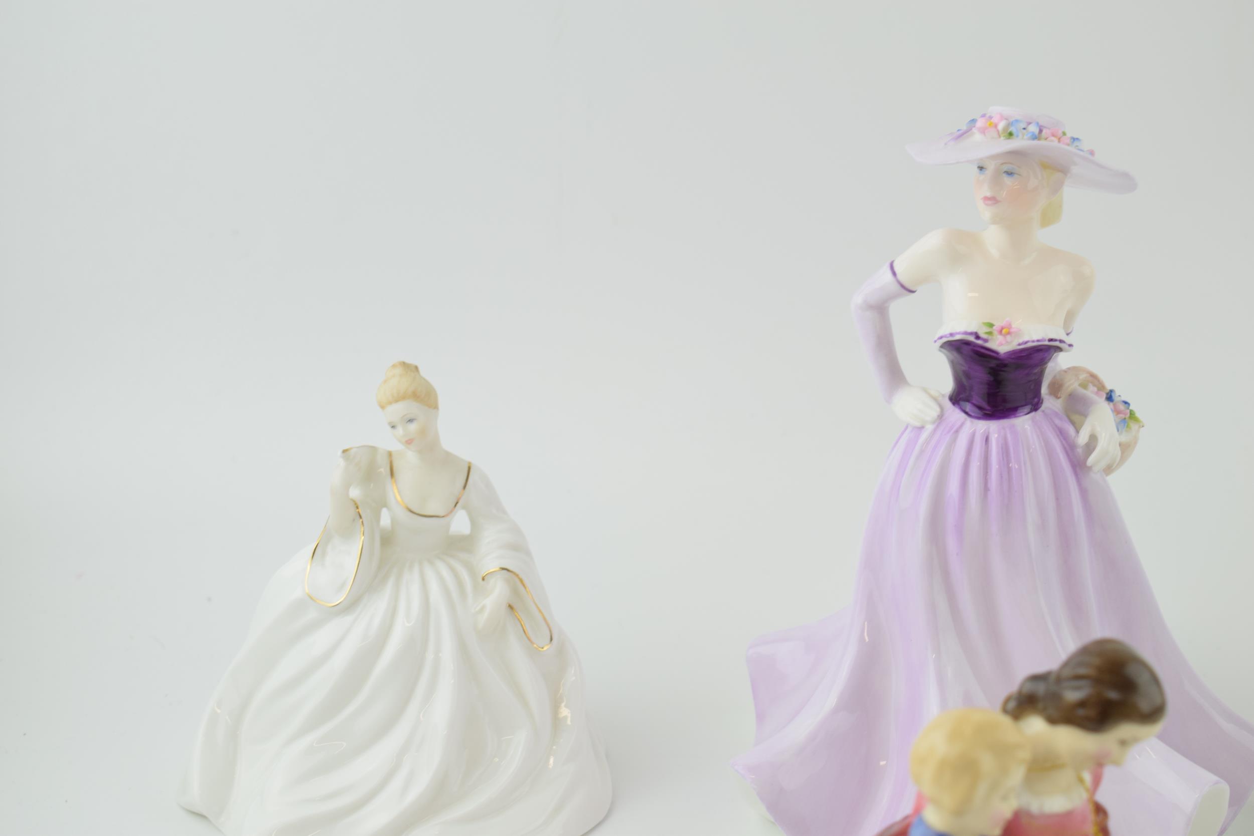 Royal Doulton figures to include Southern Belle HN2425, Bedtime Story HN2459 with Coalport - Image 4 of 4