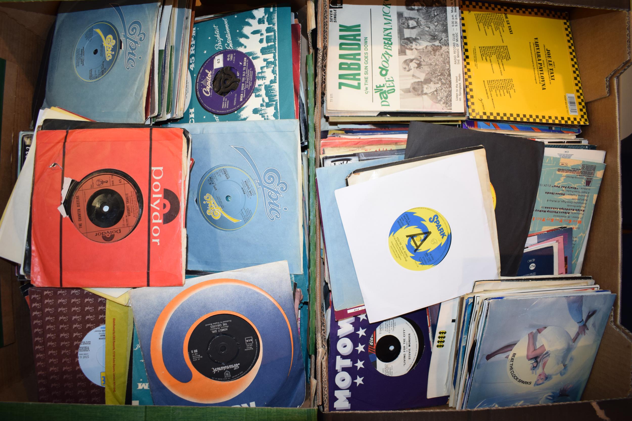 A collection of vinyl 45 singles from the 1960s and 1970s to include records on labels such 'New