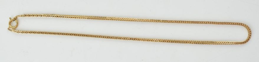A 9ct yellow gold necklace. Weight 7.2 grams. In good usable condition.
