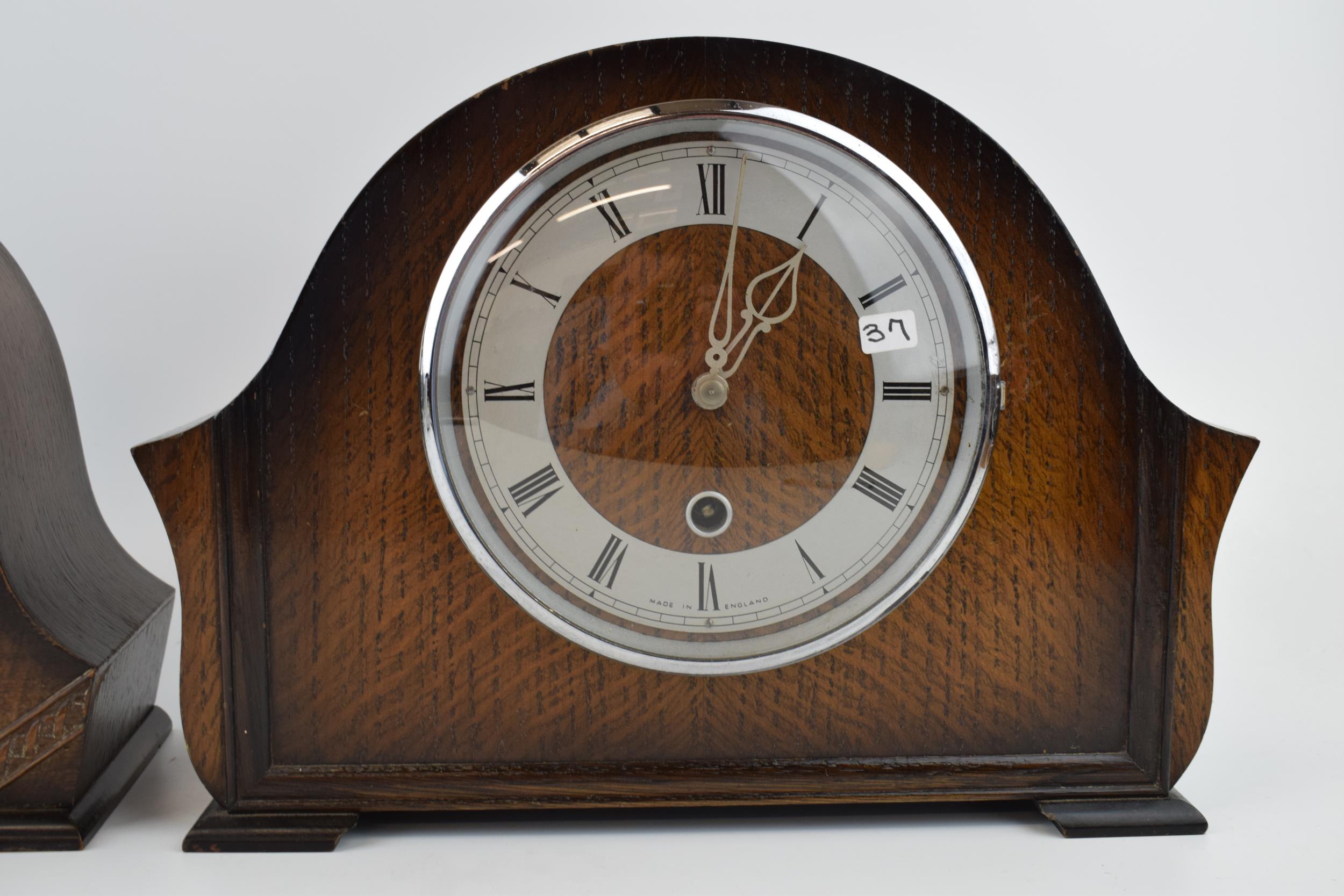 Two vintage mantle clocks to include mechanical clock with chiming movement With pendulum and key ' - Bild 2 aus 5