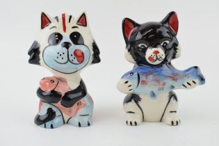 A pair of Lorna Bailey cats to include Good Catch and Pikey (2). In good condition with no obvious
