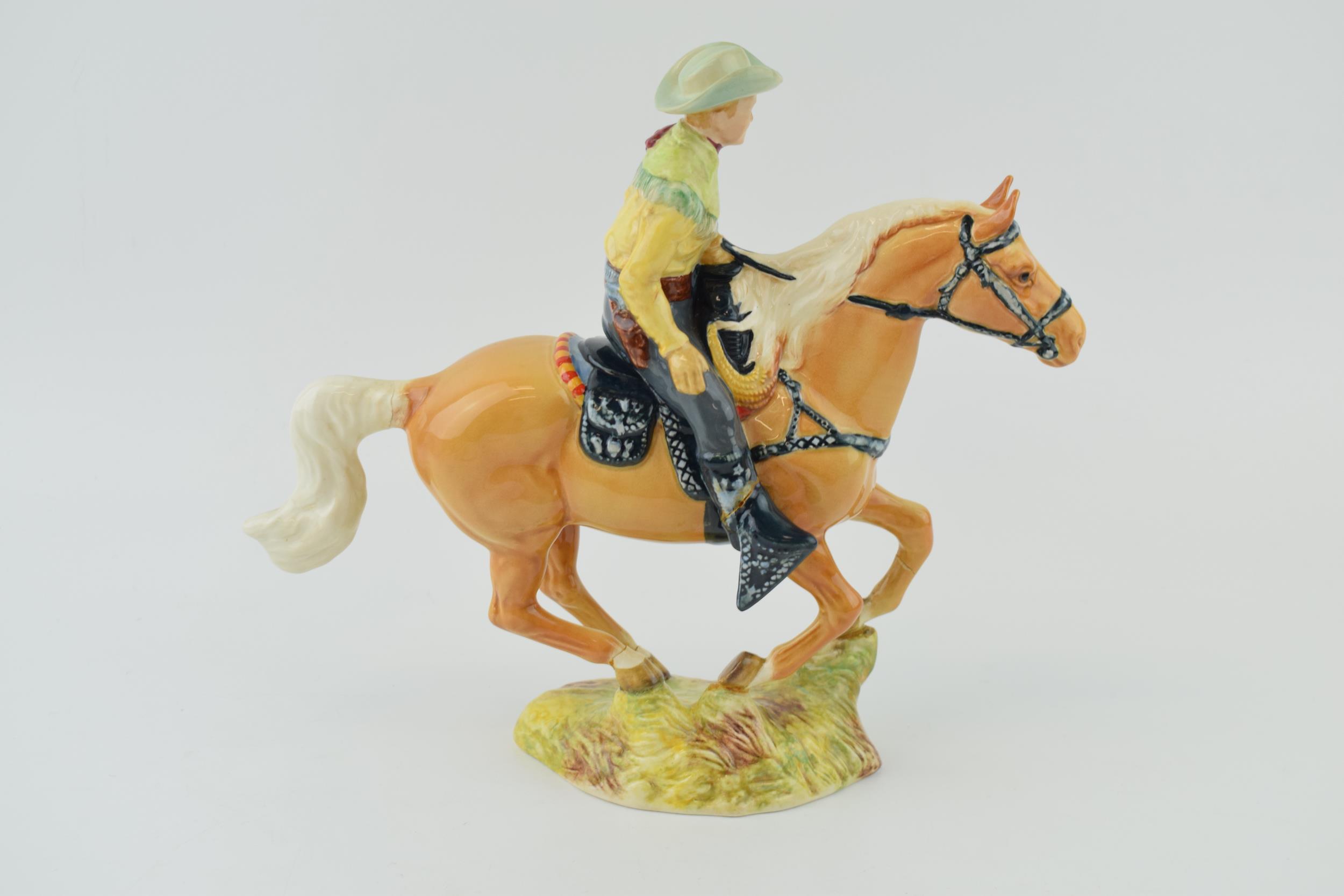 Beswick Canadian Mounted Cowboy 1377 (with damages). Tail has been glued as have all 4 legs and - Image 4 of 5