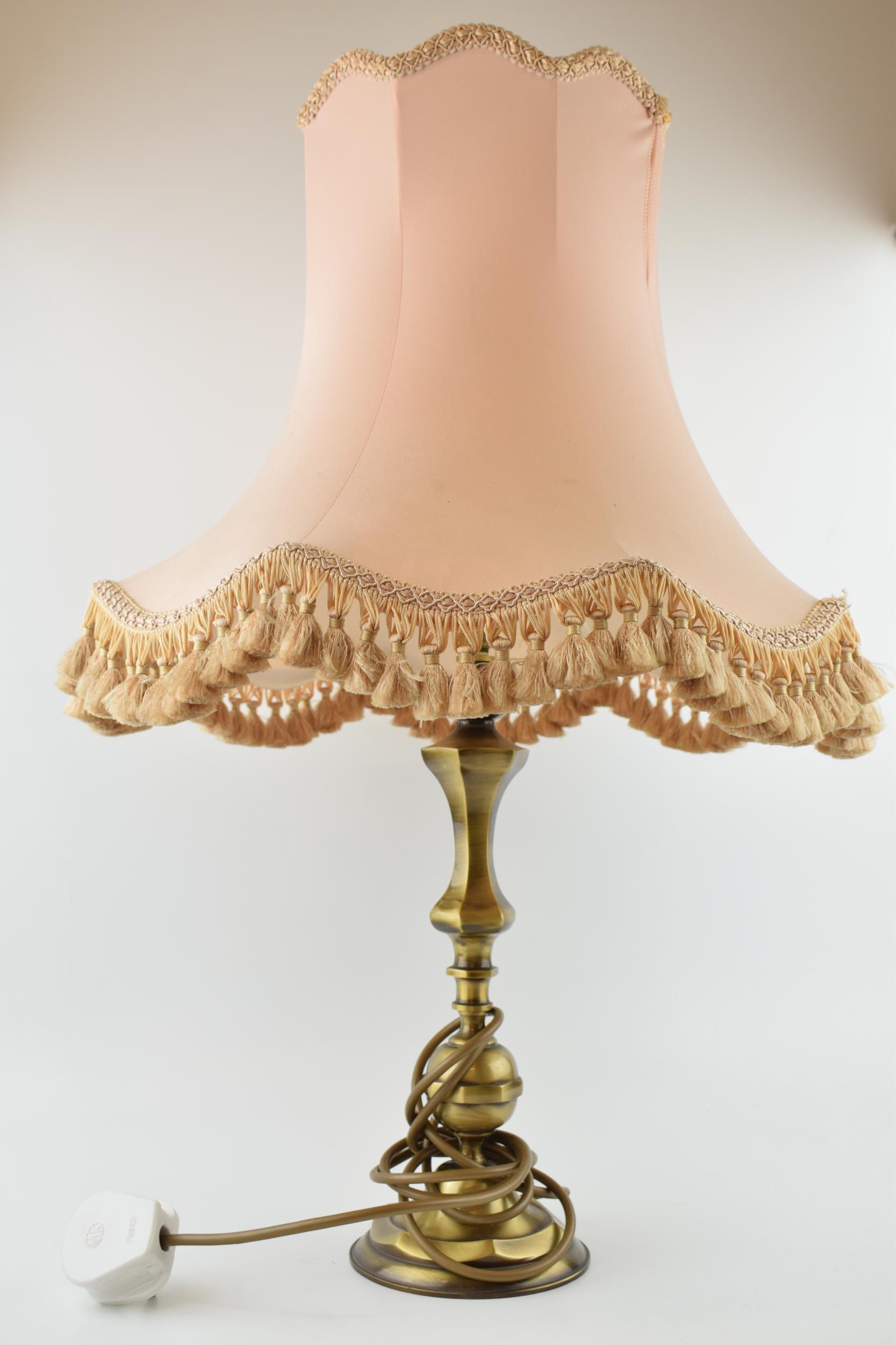 A Jackson & King bronzed table lamp with shade 62cm. Collection only
