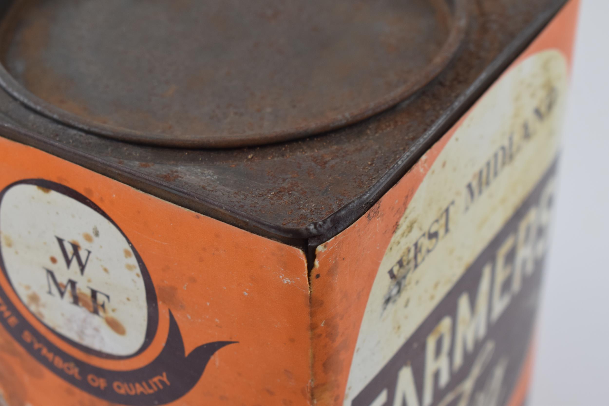 Vintage West Midlands Farmers Tea 5 lbs tin, 23.5cm tall, with original stickers. - Bild 4 aus 4
