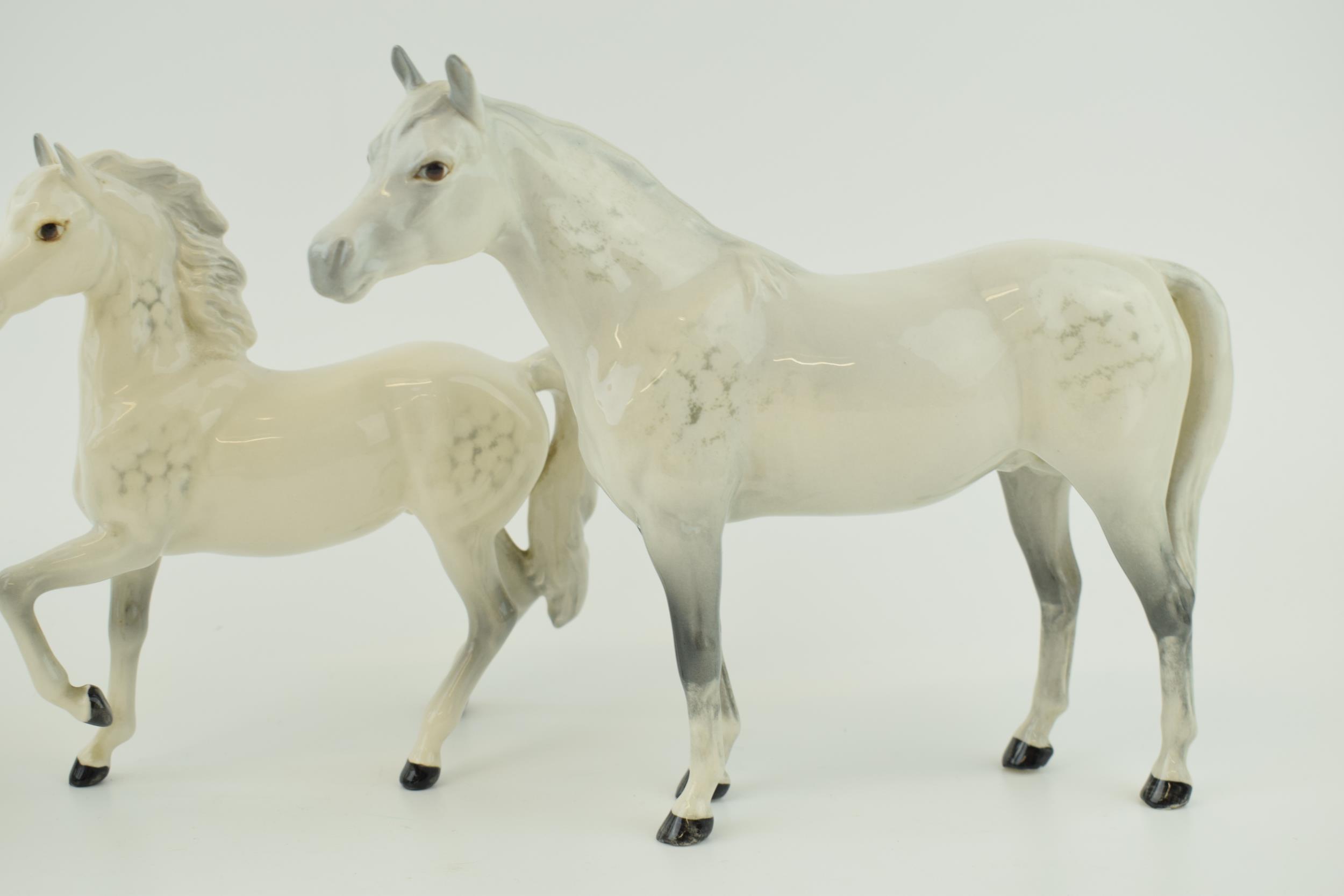 Beswick grey horses to include a prancing arab, an arab bahram and one other (3). In good - Image 2 of 3