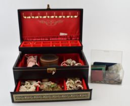 A collection of costume jewellery and coinsto include 41 grams of assorted silver coins, gold plated