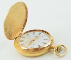 A gentleman's gold plated top winding full hunter pocket watch with Swiss Movement, retailed by