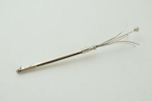 Silver swizzle stick / cocktail stirrer, Birm 1959.