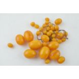 Butterscotch amber similar graduated necklace beads. Weight 84 grams. beads good but a/f have become