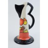 Lorna Bailey Old Ellgreave jug with Art Deco style handle in the Ashcroft pattern, 21cm tall. In