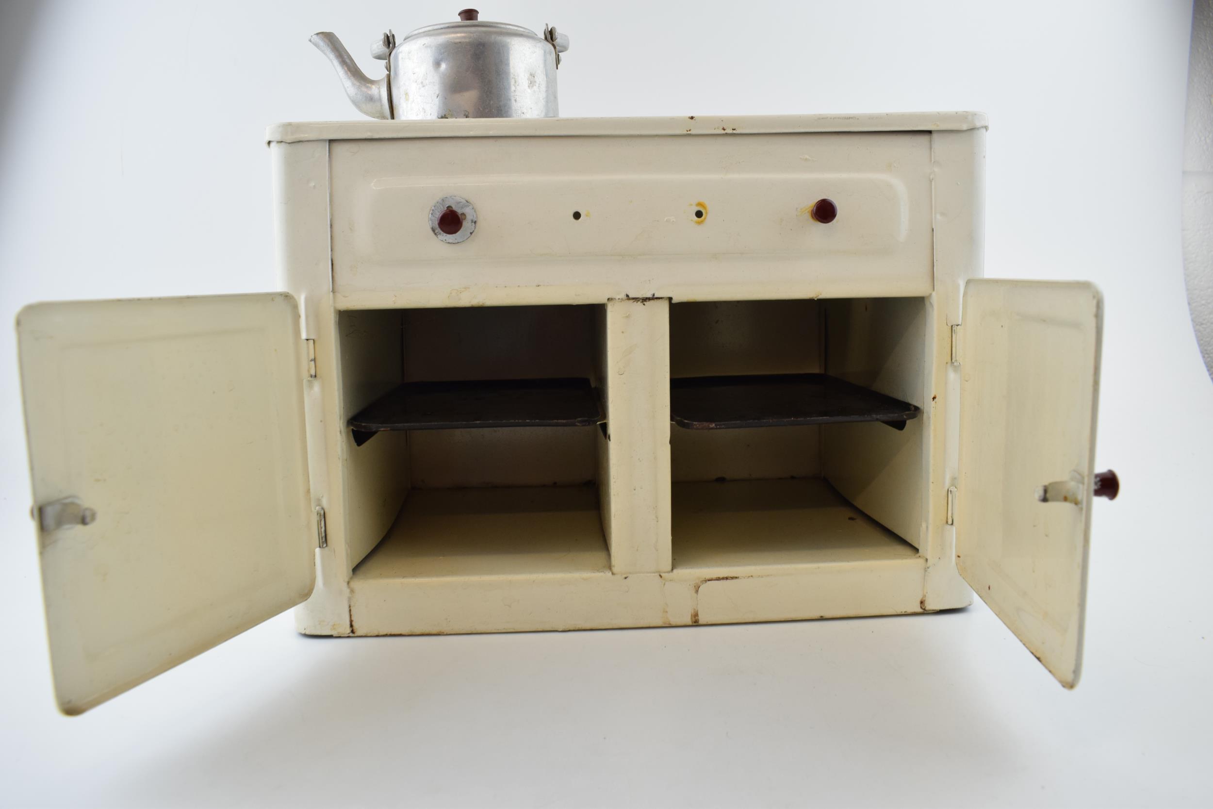 Vintage childrens toy kitchen, both black inserts present. Space for candles. Together with a - Image 3 of 5