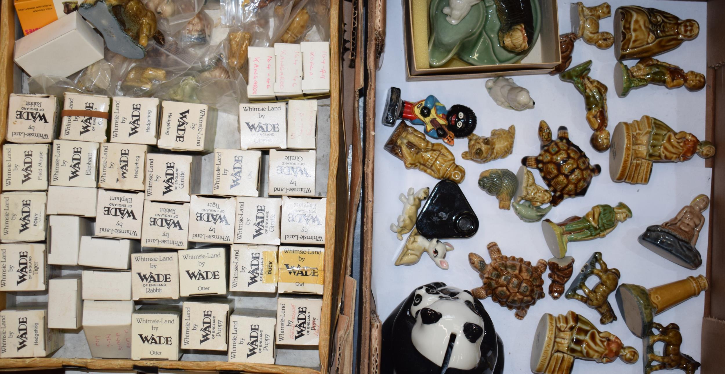 A good collection of Wade to include new old stock whimsies, a panda money box, nursery rhyme