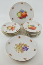 A group of Schumann Arzberg Bavaria Fruit pattern Continental porcelain plates. (14) Generally good,