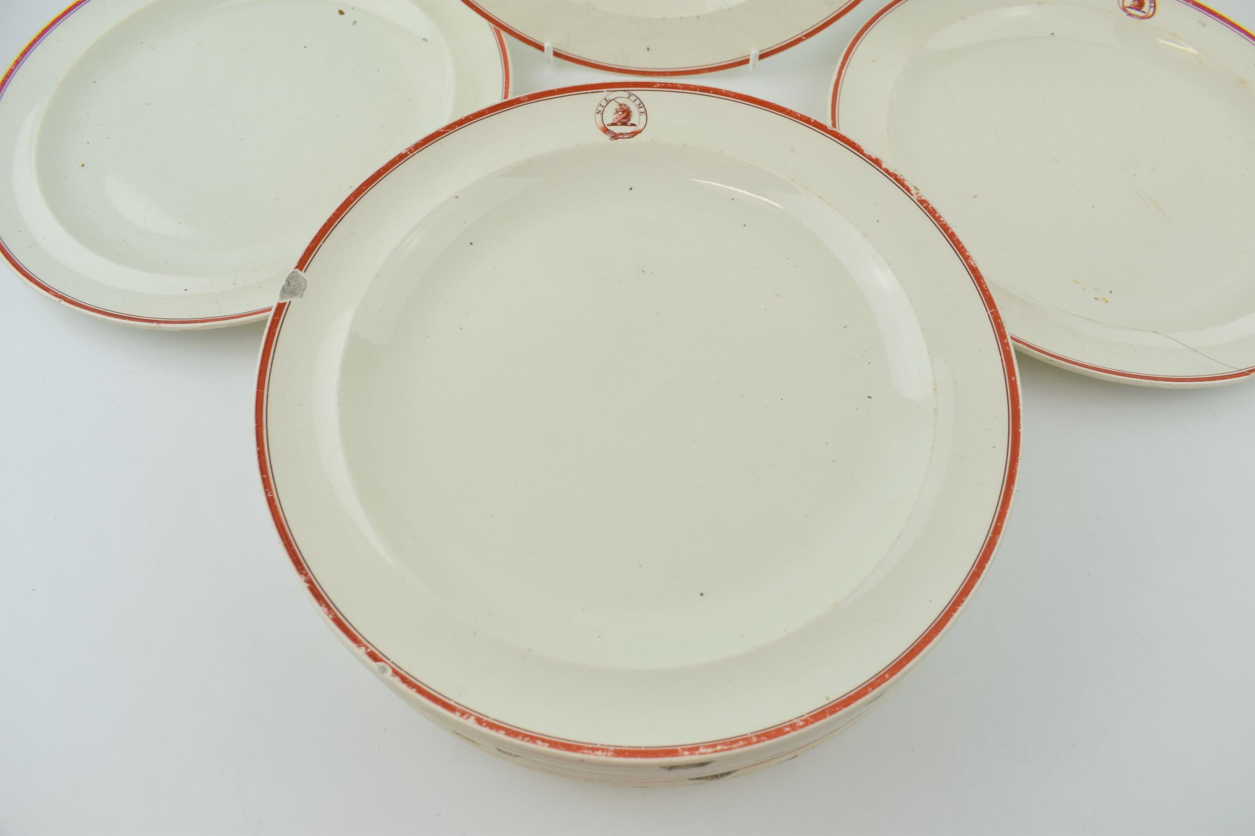 A group of early 19th century Wedgwood creamware armorial dinner wares, c. 1810, 'Tin Time' (13) ( - Image 3 of 6