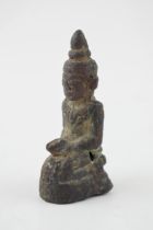 Miniature bronze figure of a Tibetan Buddha, 6.5cm tall.