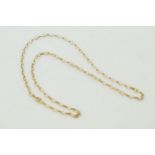 9ct gold thin belcher-style chain, 3.5 grams, circa 52cm long.