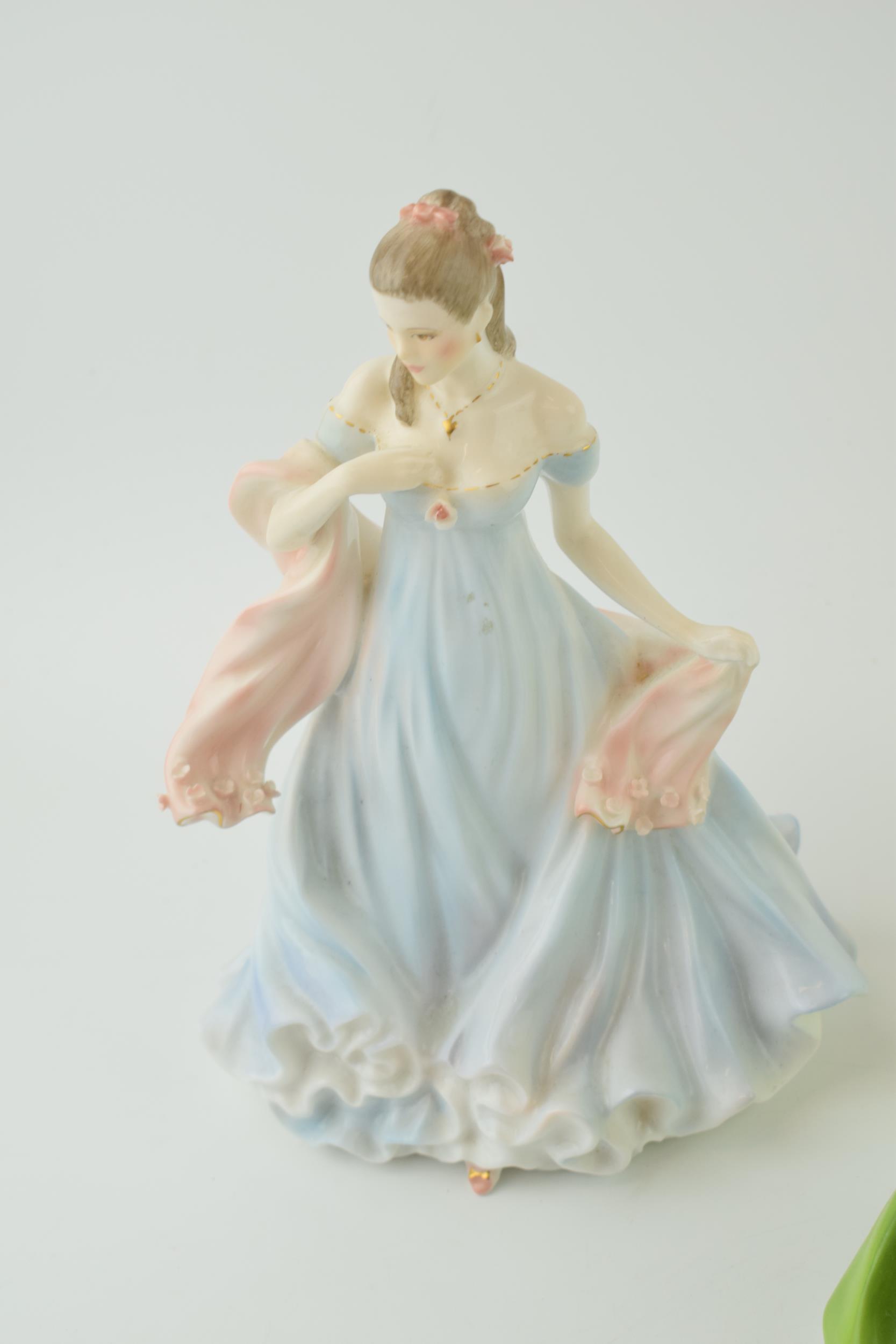 A collection of Coalport figures to include Nell Gwen, Mary and 1 other with Royal Worcester 'With - Image 4 of 4