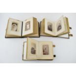 A collection of Victorian photograph albums with contents, leather bound with brass fittings. Period