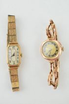 Two 9ct yellow gold ladies watches, one with a 9ct gold bracelet. (2) Gross weight (43.6 grams)