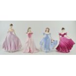 A collection of Coalport figures to include The Rose Ball, Alison, Sarah and Pamela (4). In good