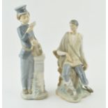 Lladro and Nao figures to include a postman and a hiker (2). In good condition with no obvious
