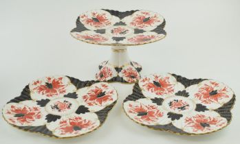 An early 19th century Wileman and Co transfer-printed and coloured iron stone china large floral