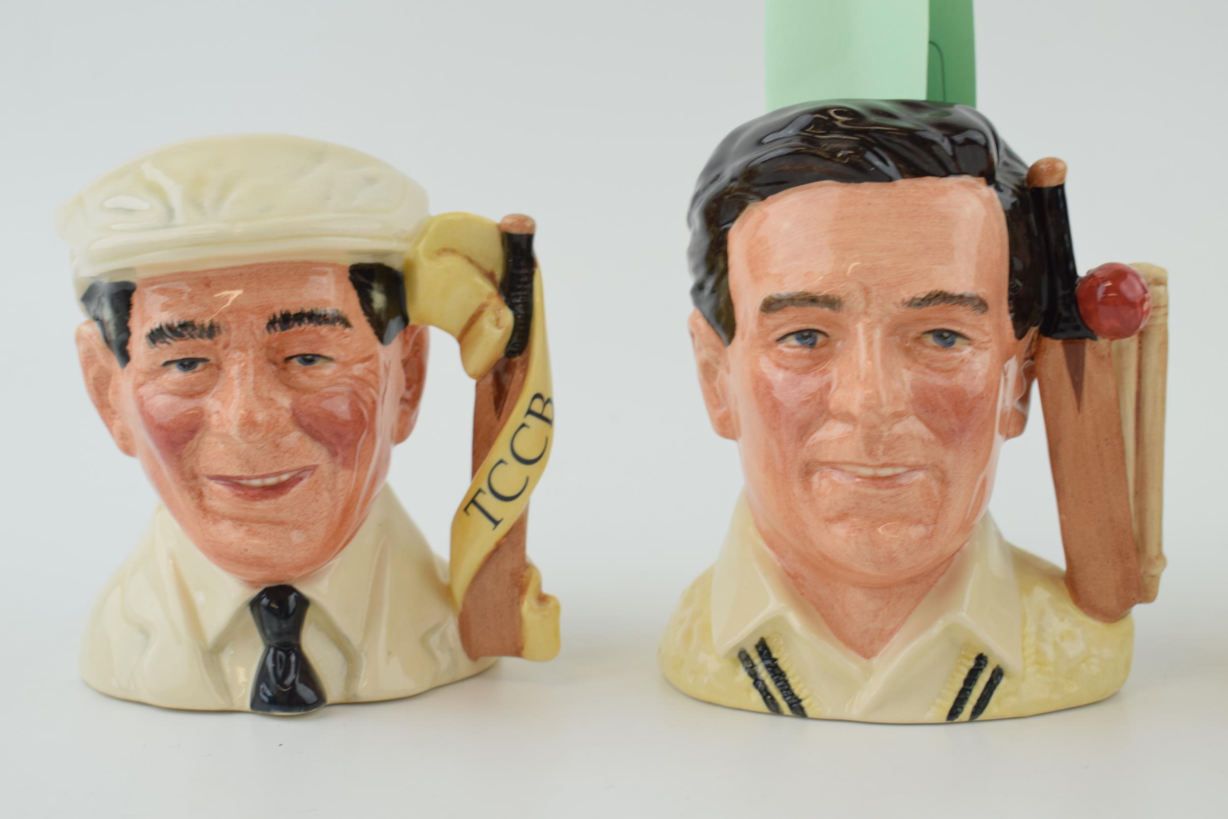 Small Royal Doulton character jugs of cricketers to include Denis Compton, the Hampshire Cricketer - Image 2 of 3