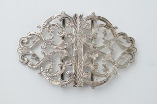 Silver ornate nurses belt buckle, 24.3 grams, London 1976.