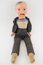 'Charly McCarthy' ventriloquists dummy doll c1930s. Reliable Toys, Canada. Height 59cm. Original