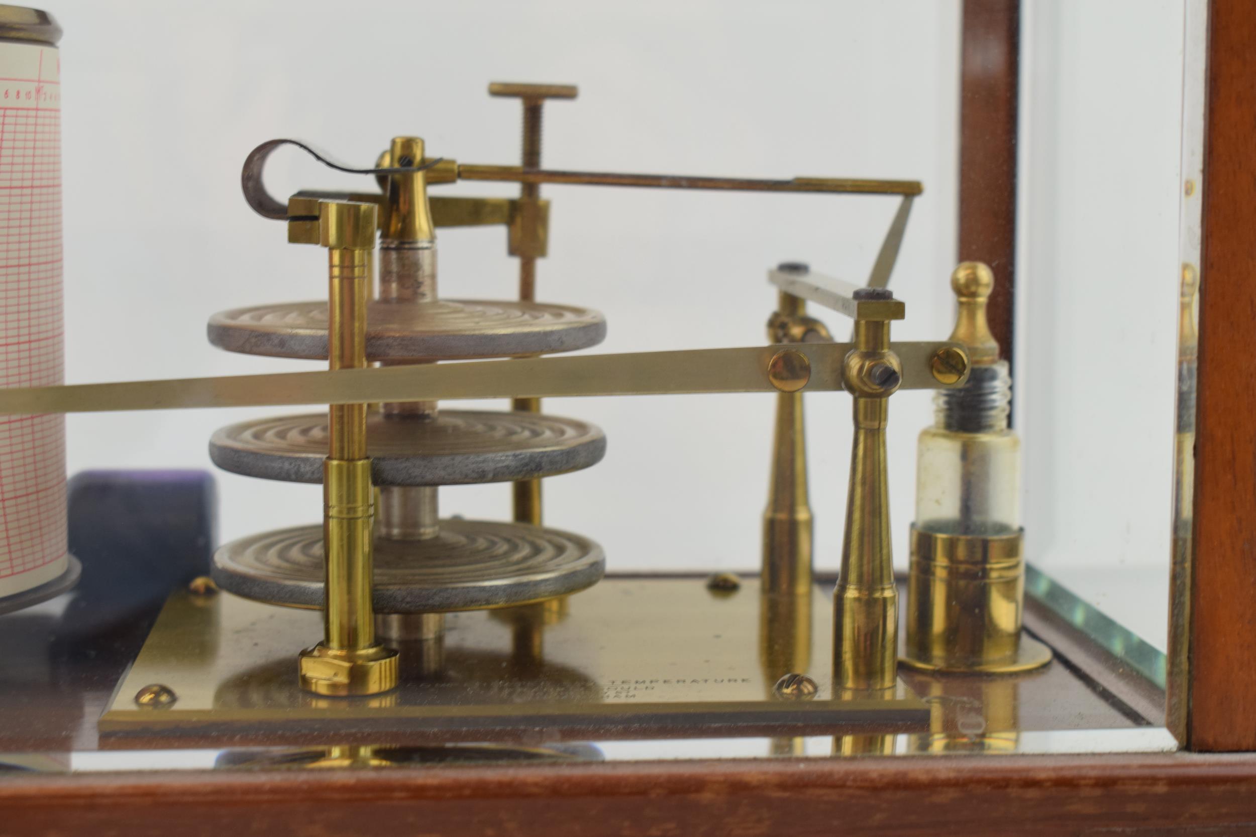 Mahogany cased 20th century 'Barograph', Frank. J. Gould, 50 Cherry Street Birmingham. Height 23cm. - Image 3 of 6