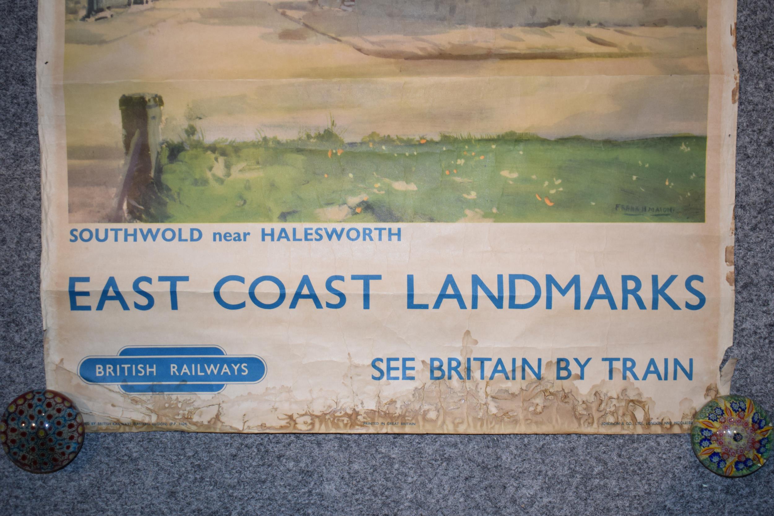 'British Rail' Railway poster 'East Coast Landmarks' 'Southwold near Halesworth' by 'Frank H - Image 6 of 8