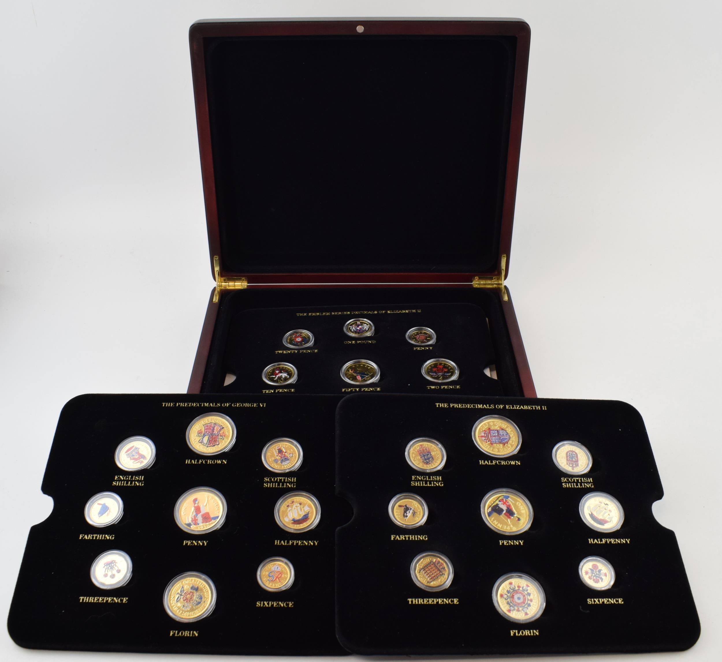 18 commemorative coin collection, the predecimals of George VI and the predecimals of Elizabeth