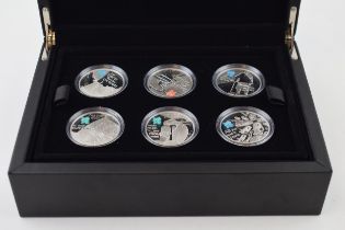 Royal Mint 2012 Celebration of Britain silver proof £5 coin set. Boxed, paperwork etc