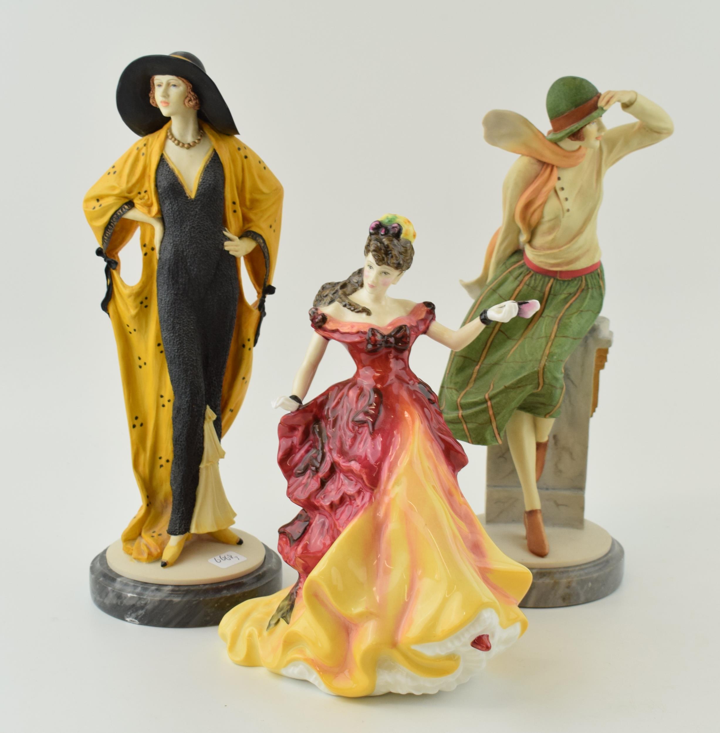 Royal Doulton figures to include Belle HN3703, Annabel CL3971 and Lucinda CL3983, the latter on