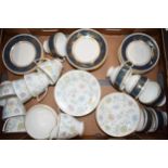 Part tea services to include Wedgwood Columbia and Minton Vanessa (Qty). Condition generally good
