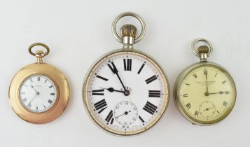 A collection of pocket watches to include a Goliath model with an 8 day Swiss movement, subsidiary