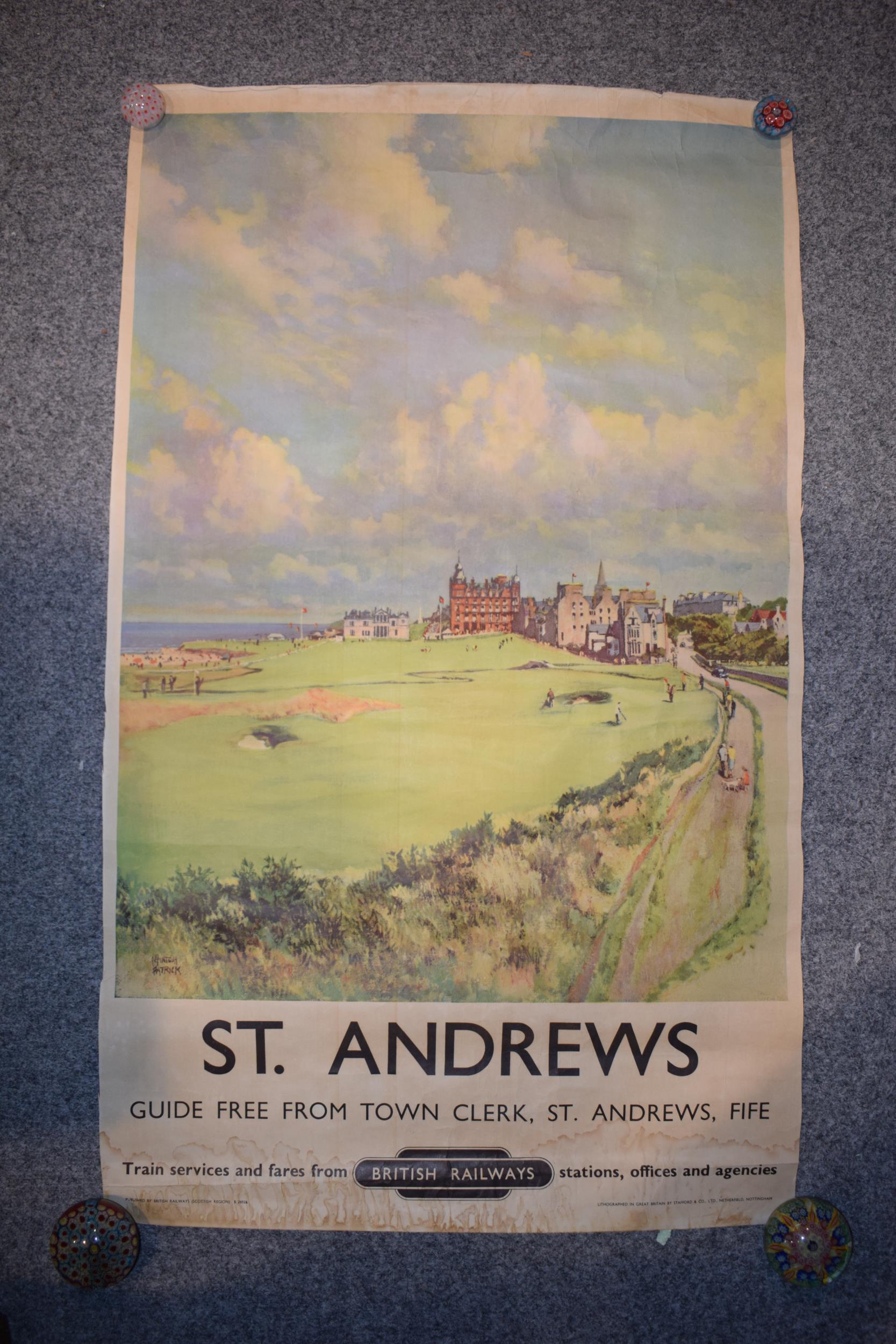 'British Rail' Railway poster 'St Andrews' by 'Patrick McIntosh lithograph printed by Stafford & Co, - Image 2 of 8