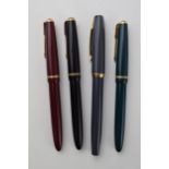 A collection of three vintage Parker fountain pen, with 14k gold nibs, with a Sheaffer example (4).