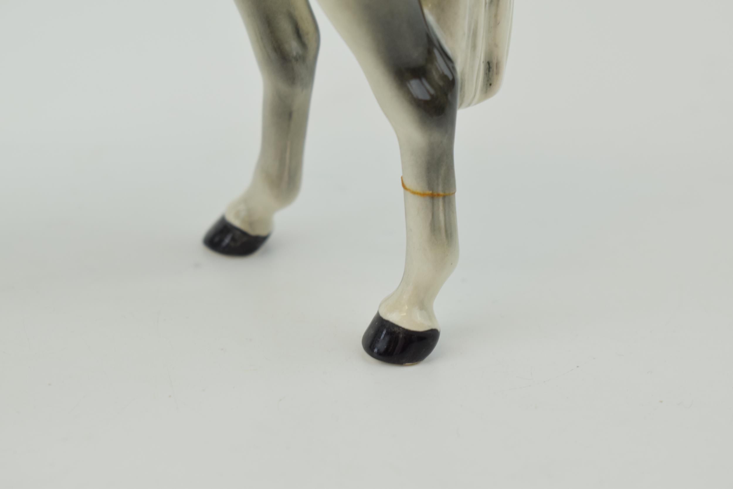 Beswick Huntswoman on grey horse 1730 (back left leg glued). Good condition apart from back left - Image 2 of 3