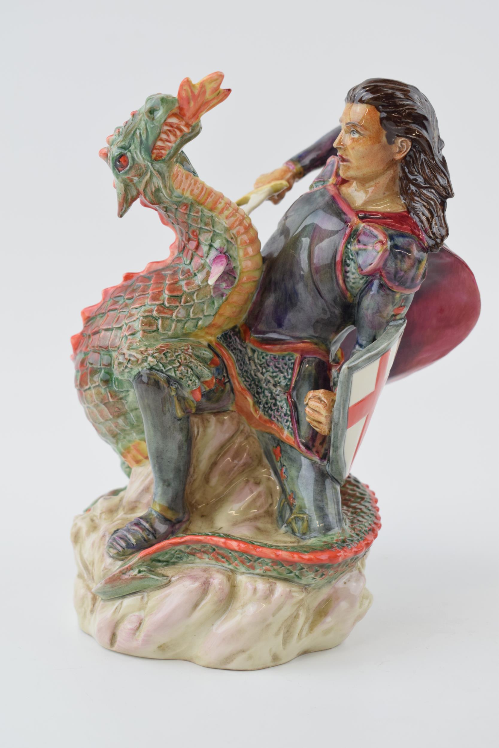 Kevin Francis / Peggy Davies limited edition figure of St George and the Dragon, 21cm tall. In