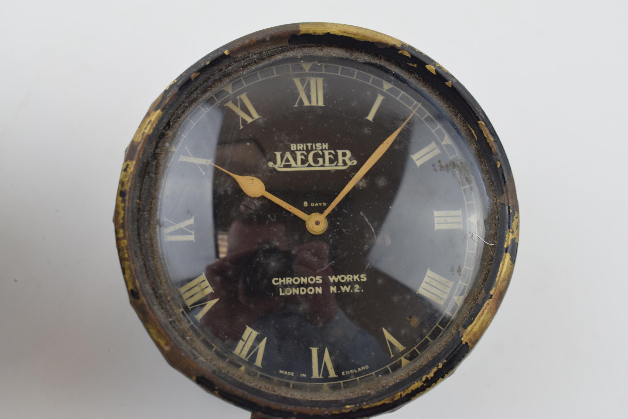 A collection of car clocks to include examples by Smiths, Jaeger and Mercedes. (3) All wind and - Image 3 of 4