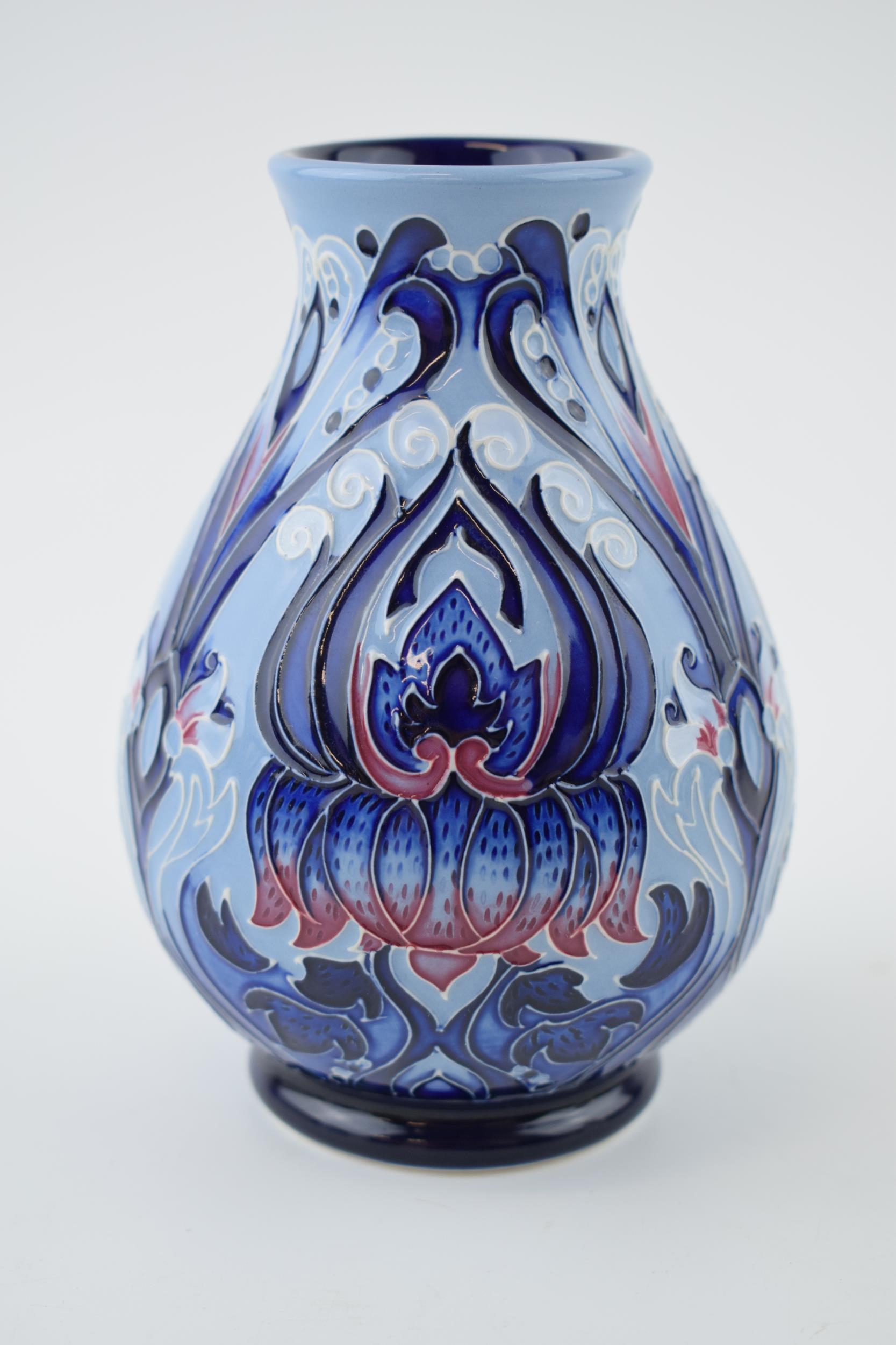 Moorcroft limited edition vase in the Crown Imperial pattern, 34/150, 2010, 14cm tall. In good