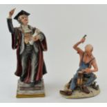 A Capo Di Monte figure of a professor, 35cm tall, with a cobbler (2). Dispplay well and generally