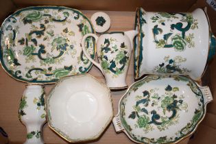 A collection of Masons pottery in the Chartreuse pattern to include a bowl, a coffee pot, a