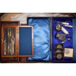 A mixed collection of items to include a velvet lined jewellery box a/f, silver topped cut glass