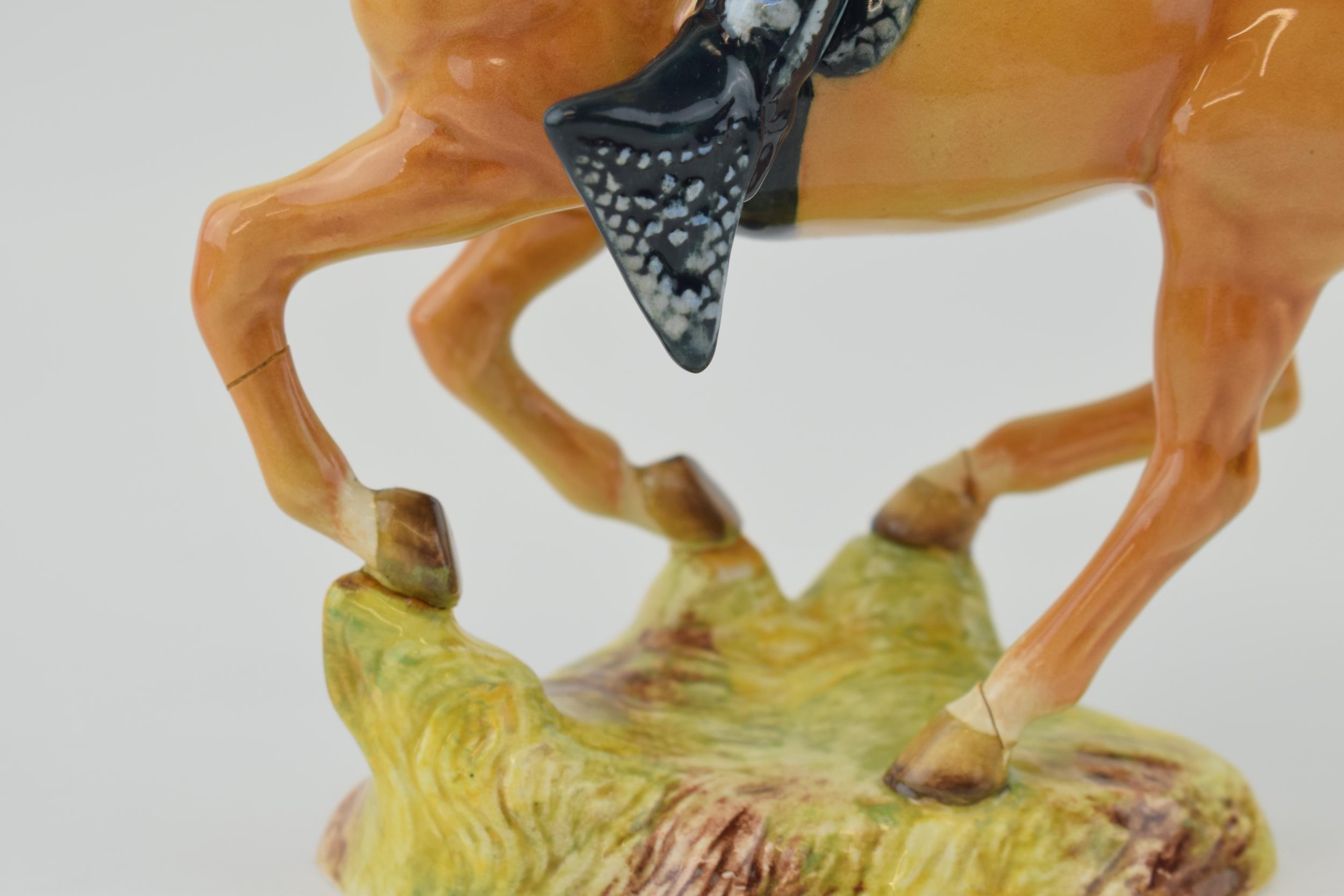 Beswick Canadian Mounted Cowboy 1377 (with damages). Tail has been glued as have all 4 legs and - Image 2 of 5