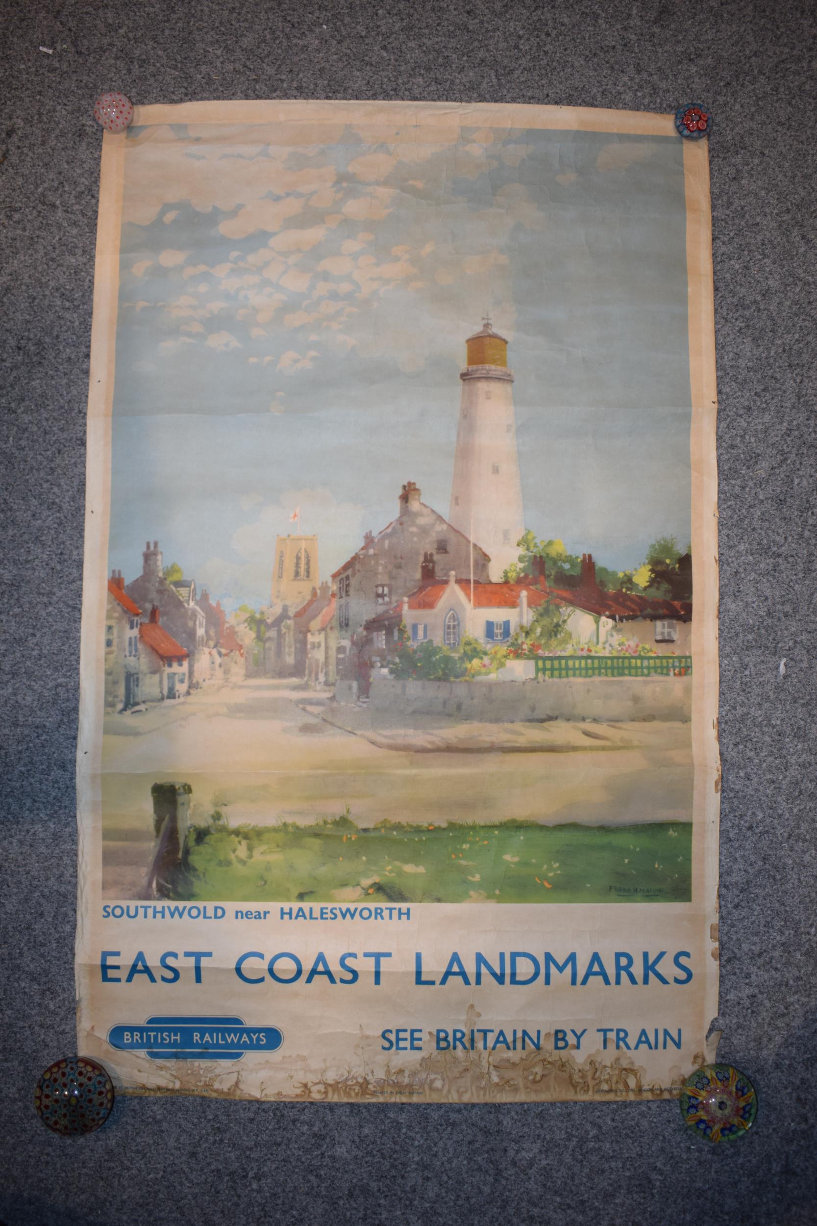 'British Rail' Railway poster 'East Coast Landmarks' 'Southwold near Halesworth' by 'Frank H - Image 2 of 8
