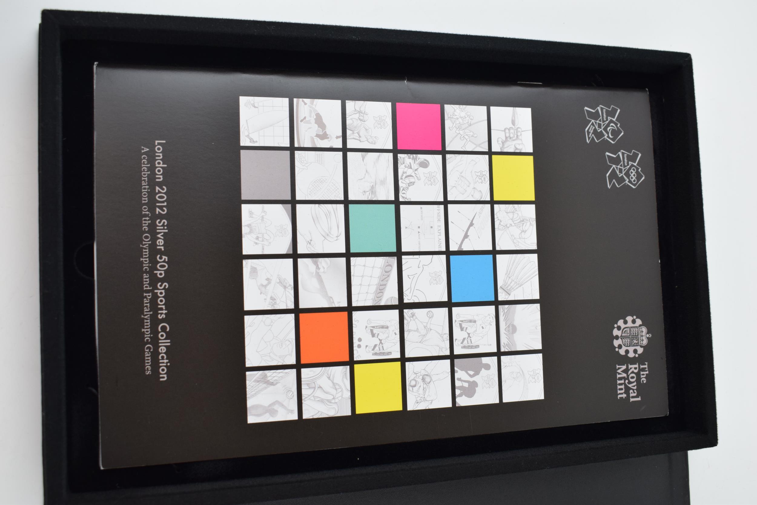 Royal Mint silver proof London 2012 Olympic 50p collection, 29 in total, in Original Case with - Image 4 of 6